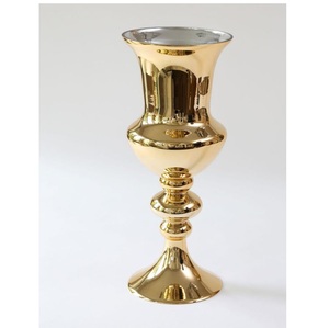 Vase à fleurs en argent Vase trompette Ensemble de 2 Nouveau design côtier pour les décors de pots de décoration de mariage de table - Product Image 3