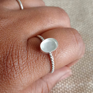 Anillo de banda de plata de ley 2025 auténtica de alta calidad 925, elegante forma ovalada, 4*6mm, 15*20mm, componente de hallazgos de joyería para mujeres y niñas - Product Image 1