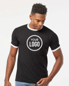 T-shirt unisexe à logo personnalisé T-shirt à sonnerie tricoté en jersey de coton 100% pour homme T-shirt vierge personnalisable à quantité minimale de commande basse - Product Image 3