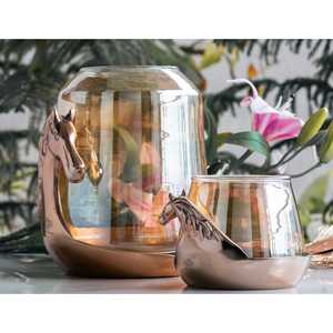 Jarrón Decorativo Cilíndrico con Cabeza de Caballo, Estilo Arte Indio, Multiusos, para Velas y Decoración del Hogar - Product Image 5