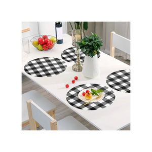 Mantel Individual Reversible Minimalista Gris y Blanco 30x45cm Ligero 100g para Decoración de Mesa de Cocina Fabricante Indio - Product Image 2