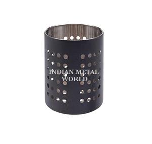 Juego de 2 soportes para cubiertos de madera y hierro de diseño maravilloso de Indian Metal World - Product Image 3