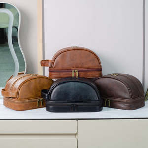 Modern Leather <b>Makeup</b> Bag Elegant Cosmetic Pouch, <b>Travel</b> Toiletry Organizer, Compact Storage <b>Case</b> for Stylish Women - Product Image 6