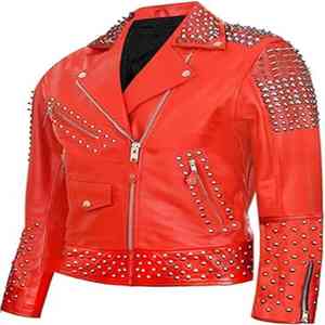 เสื้อแจ็คเก็ตหนังแท้ลำลองสำหรับผู้ชาย ปกตั้ง ตกแต่งหมุดโลหะ ผลิตโดยโรงงาน ODM ในปากีสถาน ย้อมสีพื้น - Product Image 2