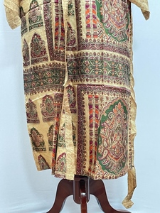 Bata de seda tipo kimono para mujer, estilo indio vintage reciclado, para verano, bata de maternidad, bata de novia, cuello en V, cierre con cordón - Product Image 5