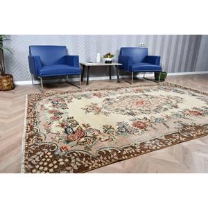 Tapis vintage 6,1x9,4 pieds, grand tapis turc, tapis camouflage marron - Product Image 3