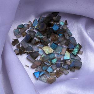 Pulsera de labradorita natural para mujer, collar de piedra natural lisa, con diamantes rugosos, piedra de cristal crudo, máquina de facetado de gemas, labradorita - Product Image 5