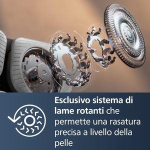 Système de rasage de précision, technologie intelligente, rasoir électrique rotatif, utilisation humide et sèche, tondeuse escamotable, station de nettoyage et de charge, IPX7 pour le corps - Product Image 6