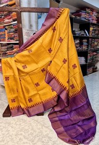 Hermoso Saree de seda pintado a mano Tussar Kanchi - Product Image 3