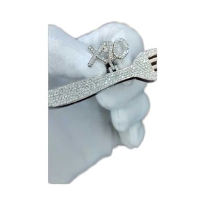 Men's White Gold Iced Out Bling Pendant <b>Necklace</b> Hip Hop Fashion Jewelry with Moissanite & Diamond Fine Pendants & Charms - Product Image 3