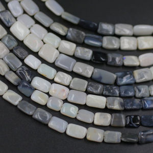 ลูกปัดหินเหลี่ยมเพชรพลอยธรรมชาติสีดำโอปอลจากออสเตรเลียขนาด8นิ้วลูกปัดหิน6X9MM แบบหลวมเรียบ - Product Image 1