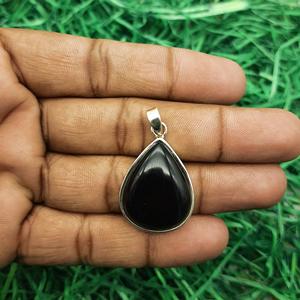 Statement Handcrafted Drop Black <b>Onyx</b> Pendant 925Sterling Silver Charm <b>Necklace</b> Wholesale Fine Jewelry Pendant & Charm <b>Necklace</b> - Product Image 1
