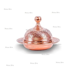 Plat à beurre de service martelé en acier inoxydable avec vaisselle de cuisine de forme ronde de la plus grande qualité - Product Image 6