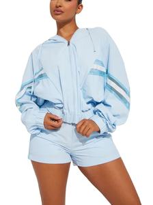 Ensemble veste coupe-vent légère et short pour femme, idéal pour la course et la randonnée, collection 2026 - Product Image 3