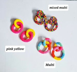 Nouveaux produits 2025, boucles d'oreilles de Noël en perles à faire soi-même, boucles d'oreilles pendantes circulaires creuses délicates, perles, boucles d'oreilles pour femmes, accessoire - Product Image 4