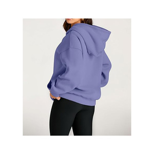 Vêtements de fitness pour femmes Pull de gymnastique en polaire à col ras du cou Pull en coton Sweatshirts oversize - Product Image 2