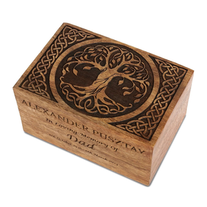 Urne funéraire personnalisée arbre de vie en bois de manguier urne funéraire souvenirs commémoratifs pour cendres adultes - Product Image 1