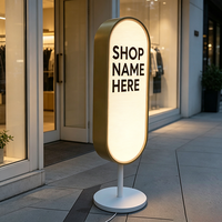 Boîte à lumière LED double face autoportante, support métallique personnalisé, enseigne lumineuse pour vitrine, publicité commerciale