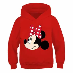 Sonbahar kış çocuk Anime Mickey Hoodies kız elbise sevimli baskılı bebek çocuk kıyafetler elbiseler