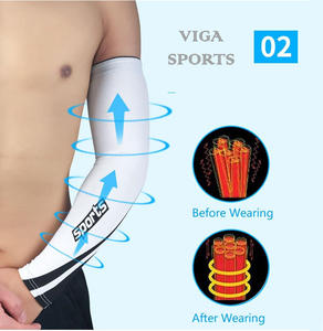 Manchon de cyclisme de sport Manchon de bras de sport de plein air Protection solaire Manches de bras UV Tissu de glace Respirant Running Cycling Arm Warmers - Product Image 4