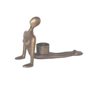 Porte-bougie en métal pour figurine de yoga, support pour bougie chauffe-plat en fer, décoration d'accent pour la maison - Product Image 2