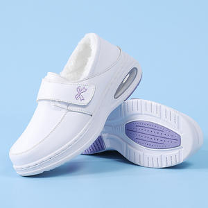 Nurse <b>Shoes</b> Factory Wholesale Anti-Slip <b>Work</b> Hospital Women Breathable Custom Logo <b>White</b> Genuine Leather Latest Flats Nursing - Product Image 2