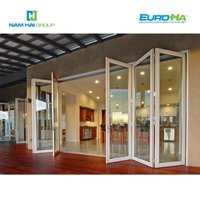 Puerta corredera plegable de vista grande de lujo 2024 Medidas de puerta completa personalizadas Serie 6000 Perfiles de aluminio Doblado CNC EXT75