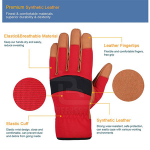 Guantes DE TRABAJO protectores de la mejor calidad Guantes de trabajo de cuero antideslizantes resistentes al desgaste para seguridad - Product Image 2