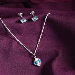 CLARA Juego de Collar y Pendientes de Plata de Ley 925 con Colgante de Belén, Joyería Fina para Mujer - Product Image 2
