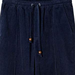 Anti-wrinkle <b>Man</b> <b>Trouser</b> Plain Dyed <b>Elastic</b>-<b>waist</b> Navy Pants <b>With</b>, Zippered Side Pocket, Crafted From Plush 100% Cotton - Product Image 5