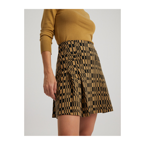 Mini-jupe pour femme en mélange de viscose à motifs très colorés, taille élastique, non doublée, fabriquée en TR - Product Image 1