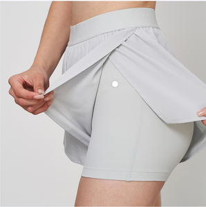 Nuevo diseño personalizado para mujer transpirable plisado doble capa gimnasio deportes falda tenis faldas mujeres pantalones cortos - Product Image 1