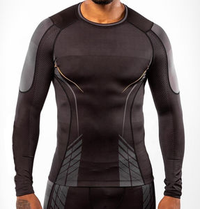 T-shirt de compression à manches longues pour homme, vêtement de sport respirant et personnalisable, séchage rapide - Product Image 1