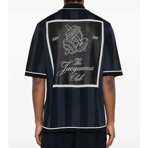 Design personnalisé marine à manches courtes tricoté pour hommes Polo pour hommes 90% coton 10% soie simple solide Style décontracté - Product Image 2
