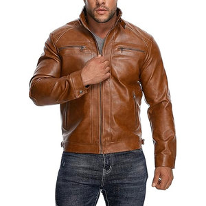 Meilleures ventes Veste en cuir élégante pour hommes, différentes couleurs disponibles dans les meilleurs prix de vente Vestes en cuir pour hommes - Product Image 2