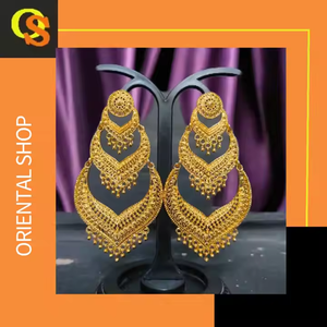 ซื้อชุดต่างหูแบบดั้งเดิมเครื่องประดับต่างหูชุบทอง22CT แบบ Jhumka สำหรับผู้หญิงที่สวมใส่โดยผู้ส่งออก - Product Image 3
