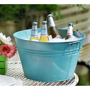 Maceta de Metal de forma ovalada de Color rojo con mango para decoración interior y exterior Maceta y maceta Suministros de jardín - Product Image 3