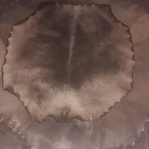 Muestra pieles naturales de animales como parches de tambor, lo más probable es que se hayan hecho de piel de cabra. Esta es una alfombra de piel de vaca natural con pelo. - Product Image 4