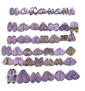 Paire de cabochons de pierres précieuses en vrac Stichtite naturelle en forme de mélange pour la fabrication de bijoux Lot d'accessoires de commande en gros de Jaipur - Product Image 2