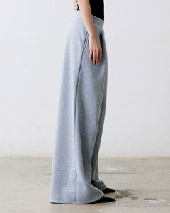 กางเกงวอร์มแฟชั่นทรงขาบาน เนื้อผ้าหนา คุณภาพสูง เอวผูกเชือก สีพื้น สำหรับผู้หญิง - Product Image 3