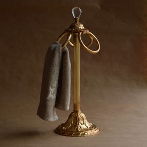 Strong brass <b>towel</b> <b>stand</b> built for daily household bathroom usage reliable durable sturdy premium freestanding design - Product Image 4
