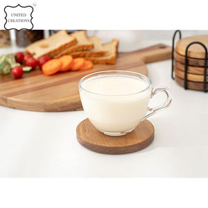 Popular Customized Round Wood <b>Coasters</b> Acacia <b>Wooden</b> <b>Coasters</b> With Non-Slip Pad Cup <b>Coasters</b> for Home - Product Image 2