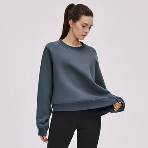Sudadera de Cuello Redondo para Mujer al por Mayor, Personalizada 2026, de Alta Calidad, 100% Algodón, Hombros Caídos, Talla Grande - Product Image 1