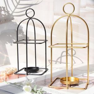 Portavelas de Metal Dorado de Lujo, Cilindro de Vidrio para Decoración del Hogar, Festivales, Ramadán, Navidad, Regalos de Boda - Product Image 2