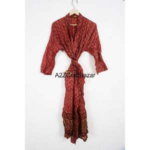 Túnica Bohemia de Seda para Mujer, Estampado Patchwork, Cuello en V, Cordón Ajustable, Manga Larga, Transpirable, Secado Rápido, Suave y Elegante - Product Image 6