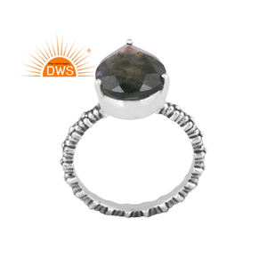 Nuevo diseño de plata esterlina oxidada, piedra preciosa de ágata de musgo verde Natural, anillo apilable, joyería para mujer, regalo para ella - Product Image 1