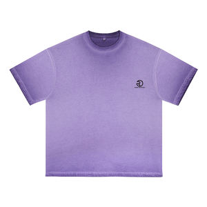 เสื้อยืดผ้าฝ้ายธรรมดาฟอกสีกรดเสื้อยืดผู้ชายเสื้อยืดโลโก้ออกแบบได้ตามต้องการ - Product Image 5