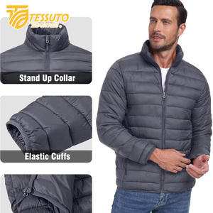 <b>Men's</b> Custom Satin Puffer Jacket Designer Winter Bubble <b>Padded</b> <b>Coat</b> Waterproof with Zipper Closure Short Length Outdoorwear - Product Image 4
