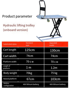 Table élévatrice hydraulique électrique durable de 150kg-500kg manuelle de conception personnalisée de vente chaude pour l'entrepôt de restaurants de voitures - Product Image 4