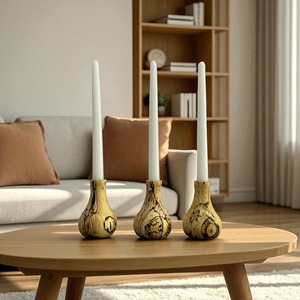 Portavelas de Madera en Forma de Maceta para Decoración del Hogar, Exhibición en Mesa, Sala de Estar, Dormitorio y Centro de Mesa Festivo, Venta al por Mayor - Product Image 5